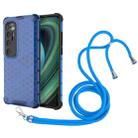 For Xiaomi Mi 10 Ultra Shockproof Honeycomb PC + TPU Case with Neck Lanyard(Blue) - 1