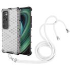 For Xiaomi Mi 10 Ultra Shockproof Honeycomb PC + TPU Case with Neck Lanyard(White) - 1