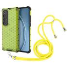 For Xiaomi Mi 10S Shockproof Honeycomb PC + TPU Case with Neck Lanyard(Green) - 1