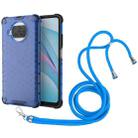 For Xiaomi Mi 10T Lite 5G Shockproof Honeycomb PC + TPU Case with Neck Lanyard(Blue) - 1