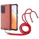 For Xiaomi Mi 10T / 10T Pro Shockproof Honeycomb PC + TPU Case with Neck Lanyard(Red) - 1
