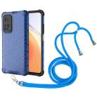 For Xiaomi Mi 10T / 10T Pro Shockproof Honeycomb PC + TPU Case with Neck Lanyard(Blue) - 1
