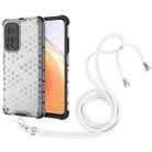 For Xiaomi Mi 10T / 10T Pro Shockproof Honeycomb PC + TPU Case with Neck Lanyard(White) - 1