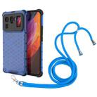 For Xiaomi Mi 11 Ultra Shockproof Honeycomb PC + TPU Case with Neck Lanyard(Blue) - 1