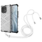 For Xiaomi Mi 11 Shockproof Honeycomb PC + TPU Case with Neck Lanyard(White) - 1