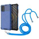 For Xiaomi Poco M3 Shockproof Honeycomb PC + TPU Case with Neck Lanyard(Blue) - 1
