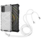 For Xiaomi Poco M3 Shockproof Honeycomb PC + TPU Case with Neck Lanyard(White) - 1