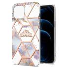 For iPhone 13 Pro Max Electroplating Splicing Marble Flower Pattern TPU Shockproof Case (Crown) - 1