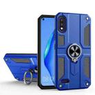 For LG K22 Carbon Fiber Pattern PC + TPU Protective Case with Ring Holder(Dark Blue) - 1