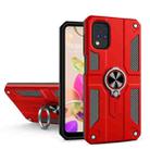 For LG K42 Carbon Fiber Pattern PC + TPU Protective Case with Ring Holder(Red) - 1
