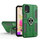 For LG K42 Carbon Fiber Pattern PC + TPU Protective Case with Ring Holder(Green) - 1