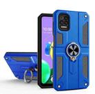 For LG K52 Carbon Fiber Pattern PC + TPU Protective Case with Ring Holder(Dark Blue) - 1