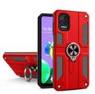 For LG K52 Carbon Fiber Pattern PC + TPU Protective Case with Ring Holder(Red) - 1