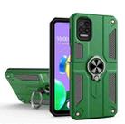 For LG K52 Carbon Fiber Pattern PC + TPU Protective Case with Ring Holder(Green) - 1