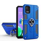 For LG K62 Carbon Fiber Pattern PC + TPU Protective Case with Ring Holder(Dark Blue) - 1