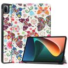 For Xiaomi Pad 5 Custer Painted PU Leather Case with Sleep / Wake-up Function & 3-Fold Holder(Color Butterfly) - 1