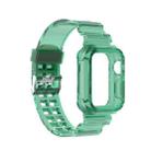 Silicone Integrated Watch Band For Apple Watch Series 8&7 41mm / SE 2&6&SE&5&4 40mm / 3&2&1 38mm(Transparent Green) - 1