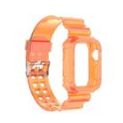 Silicone Integrated Watch Band For Apple Watch Series 8&7 45mm / SE 2&6&SE&5&4 44mm / 3&2&1 42mm(Transparent Orange) - 1