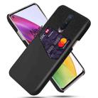 For OnePlus 8 Cloth Texture PC + PU Leather Back Cover Shockproof Case with Card Slot(Black) - 1