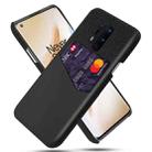 For OnePlus 8 Pro Cloth Texture PC + PU Leather Back Cover Shockproof Case with Card Slot(Black) - 1