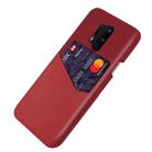 For OnePlus 8 Pro Cloth Texture PC + PU Leather Back Cover Shockproof Case with Card Slot(Red) - 2