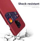 For OnePlus 8 Pro Cloth Texture PC + PU Leather Back Cover Shockproof Case with Card Slot(Red) - 3