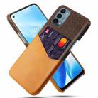 For OnePlus Nord 200 5G Cloth Texture PC + PU Leather Back Cover Shockproof Case with Card Slot(Orange) - 1