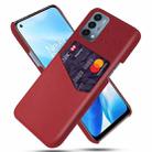 For OnePlus Nord 200 5G Cloth Texture PC + PU Leather Back Cover Shockproof Case with Card Slot(Red) - 1