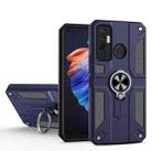 For Tecno Camon 17 Carbon Fiber Pattern PC + TPU Protective Case with Ring Holder(Blue) - 1