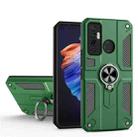 For Tecno Camon 17 Carbon Fiber Pattern PC + TPU Protective Case with Ring Holder(Green) - 1