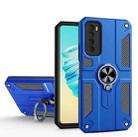 For Tecno Camon 17 Pro Carbon Fiber Pattern PC + TPU Protective Case with Ring Holder(Dark Blue) - 1