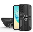 For Tecno Camon 17 Pro Carbon Fiber Pattern PC + TPU Protective Case with Ring Holder(Black) - 1