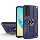 For Tecno Camon 17 Pro Carbon Fiber Pattern PC + TPU Protective Case with Ring Holder(Blue) - 1