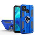 For Tecno Pop 5 Carbon Fiber Pattern PC + TPU Protective Case with Ring Holder(Dark Blue) - 1