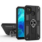 For Tecno Pop 5 Carbon Fiber Pattern PC + TPU Protective Case with Ring Holder(Black) - 1