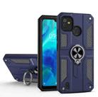 For Tecno Pop 5 Carbon Fiber Pattern PC + TPU Protective Case with Ring Holder(Blue) - 1