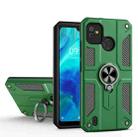 For Tecno Pop 5 Carbon Fiber Pattern PC + TPU Protective Case with Ring Holder(Green) - 1