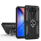 For Tecno Spark 6 Carbon Fiber Pattern PC + TPU Protective Case with Ring Holder(Black) - 1