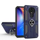 For Tecno Spark 6 Carbon Fiber Pattern PC + TPU Protective Case with Ring Holder(Blue) - 1
