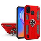 For Tecno Spark 6 Go Carbon Fiber Pattern PC + TPU Protective Case with Ring Holder(Red) - 1