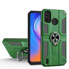 For Tecno Spark 6 Go Carbon Fiber Pattern PC + TPU Protective Case with Ring Holder(Green) - 1