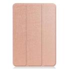 For iPad mini 6 Custer Texture Horizontal Flip Leather Tablet Case with Three-folding Holder & Sleep / Wake-up Function(Rose Gold) - 2