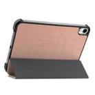 For iPad mini 6 Custer Texture Horizontal Flip Leather Tablet Case with Three-folding Holder & Sleep / Wake-up Function(Rose Gold) - 6