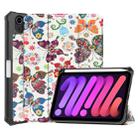 For iPad mini 6 Colored Drawing Horizontal Flip TPU + PU Leather Tablet Case with Three-folding Holder & Sleep / Wake-up Function & Pen Slot(Color Butterfly) - 1