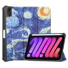 For iPad mini 6 Colored Drawing Horizontal Flip TPU + PU Leather Tablet Case with Three-folding Holder & Sleep / Wake-up Function & Pen Slot(Starry Sky) - 1
