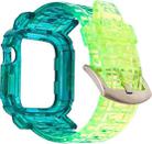 Gradient TPU Integrated Case Strap For Apple Watch Series 8&7 45mm / SE 2&6&SE&5&4 44mm / 3&2&1 42mm(Turquoise - Silver Buckle) - 1