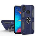 For Samsung Galaxy A20 Carbon Fiber Pattern PC + TPU Protective Case with Ring Holder(Blue) - 1
