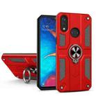 For Samsung Galaxy A30 Carbon Fiber Pattern PC + TPU Protective Case with Ring Holder(Red) - 1