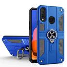 For Samsung Galaxy A20s Carbon Fiber Pattern PC + TPU Protective Case with Ring Holder(Dark Blue) - 1