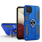 For Samsung Galaxy A22 4G Carbon Fiber Pattern PC + TPU Protective Case with Ring Holder(Dark Blue) - 1